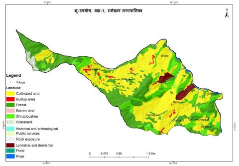 रामेछाप नगरपालिका वडा नं. १ को नक्सा